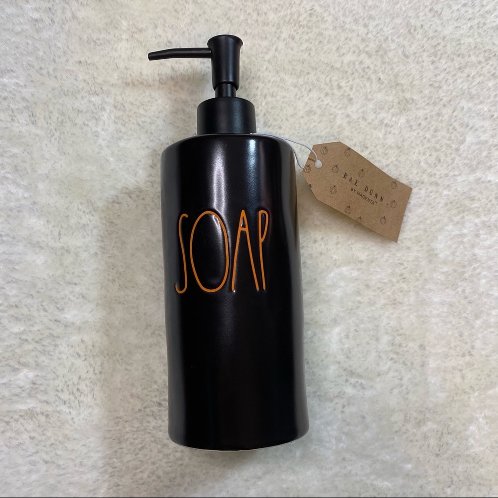 Rae Dunn Halloween Soap Black and Orange Soap Dispenser